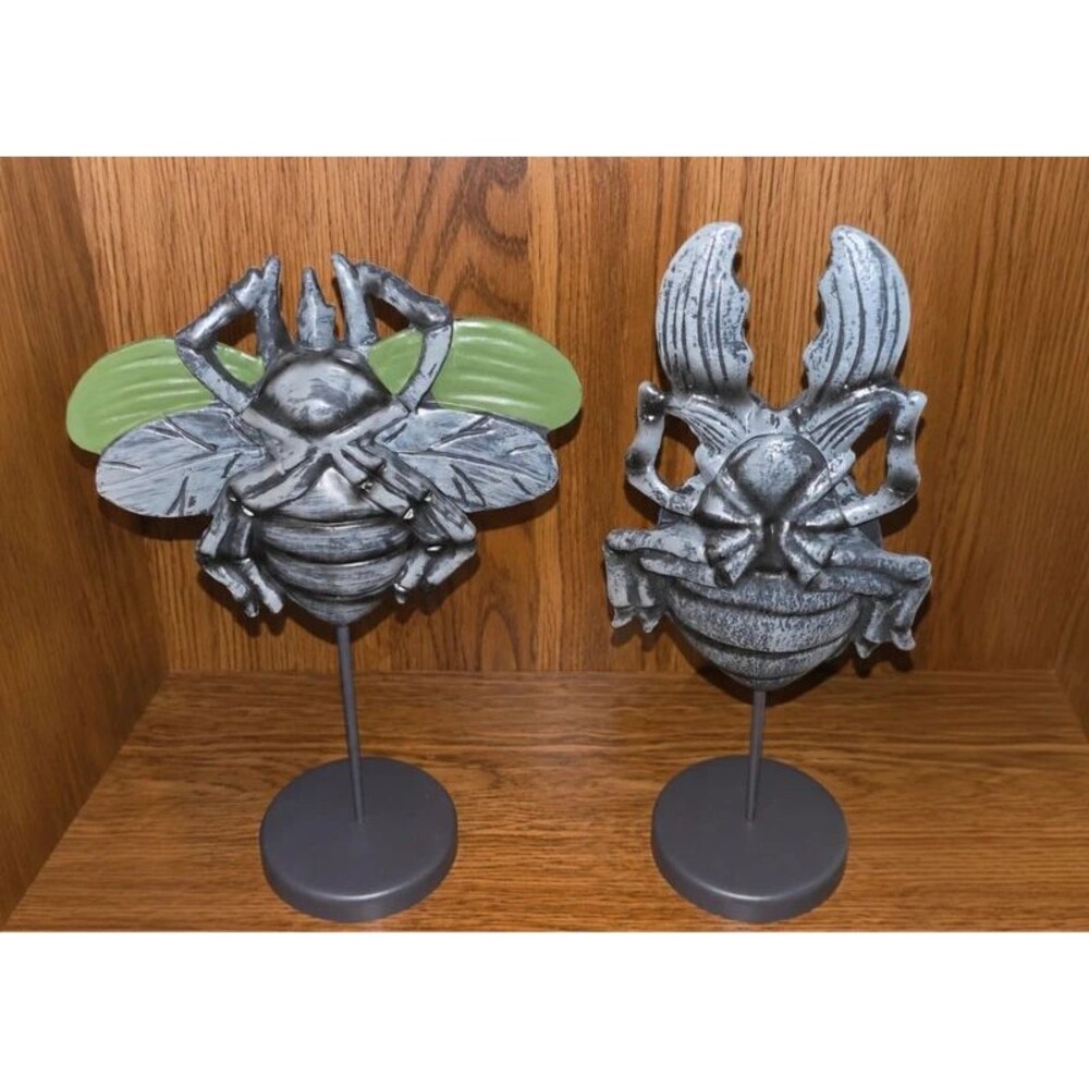 Target Bullseye Insect Pedestal Decor Beatle Bug Set of 2 Halloween Fall NWT